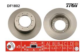 TRW DF1802 - DISCO DE FRENO TRASERO LAND ROVER DISCOVERY