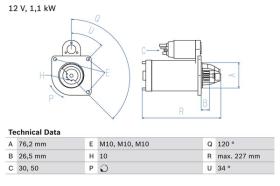 BOSCH 0986017060 - MOTOR DE ARRANQUE
