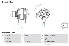 BOSCH 0986080580 - ALTERNADOR 14V 150AH BMW