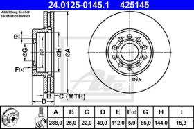 ATE 425145 - DISCO DE FRENO DELANTERO SEAT AUDI