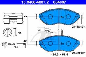 ATE 604807 - PASTILLA FRENO PEUGEOT BOXER VAN (2