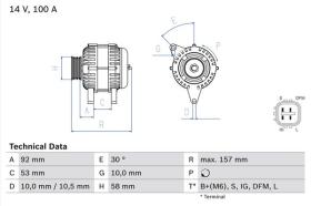 BOSCH 0986082030 - ALTERNADOR TIPO DENSO 14V 100AH TOYOTA