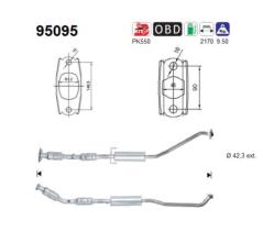 AS 95095 - CATALIZADOR TOYOTA COROLLA 1.6I 16V
