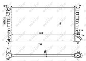 NRF 58189A - RADIADOR ALU ENSAMBLADO CITROEN BERLINGO 1.9D 97-670X378X23