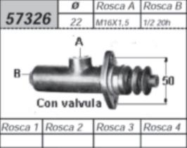 STOP IBERICA 57326 - BOMBA DE FRENO RENAULT DAUPHINE, GORDINI