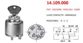 COBO ELECTRICIDAD 14109000 - LLAVE FIAT,GOLDONI,PASQUALI,Y SAME (0,1,2)1021254
