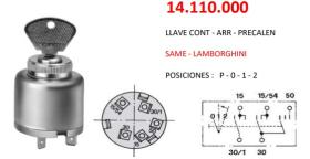 COBO ELECTRICIDAD 14110000 - LLAVE CONTACTO SAME Y LAMBORGHINI(P-0-1-2)1021273
